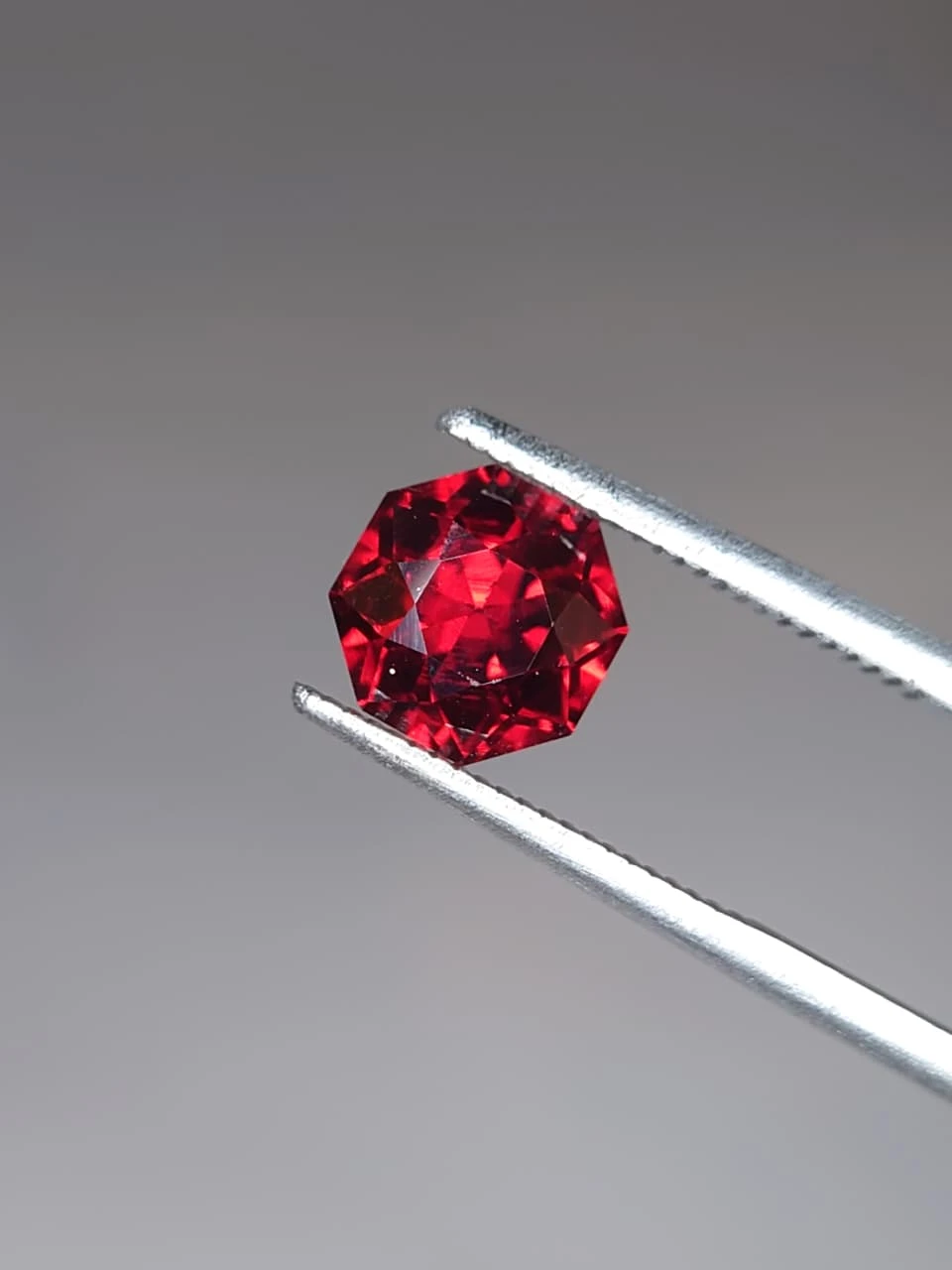 2ct Octagon Faceted Natural Malaya Garnet from Tanzania — view 3